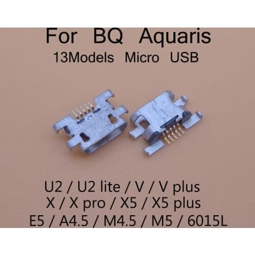 10pcs Power Charging Port Replacement Mini Micro USB Socket Plug Connector For BQ Aquaris U2 U2 lite V V plus X X PRO