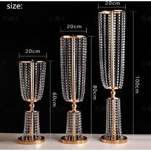 100cm Tall Acrylic Crystal Wedding Centerpiece Road Lead Stand Dinner Party Table Decoration Candlestick