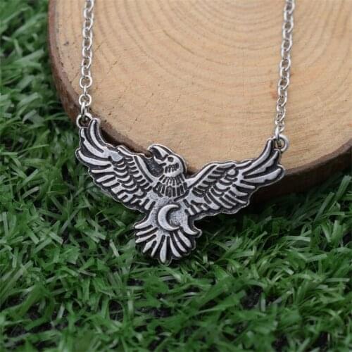 12pcs HipHop Punk Animal Flying Eagle Pendant Necklace Moon Witch Jewelry