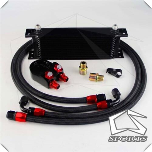 13 Row AN8 Engine Oil Cooler + 3/4*16 & M20 Filter Adapter hose Kit