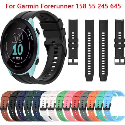 20mm Sport Silicone Bracelet For Garmin Forerunner 158 55 245 645 245M Smart Watch Straps Vivoactive 3 3t Bands Sport Wristband