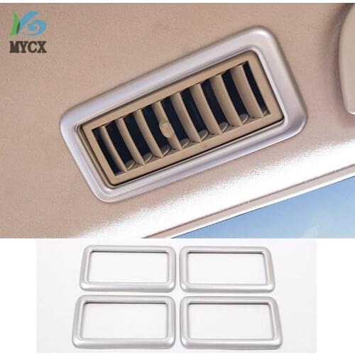 4pcs ABS Matte Silver Car Roof AC Vent Outlet Frame Trim For Toyota Land Cruiser Prado FJ150 150 2010-2017 Accessories
