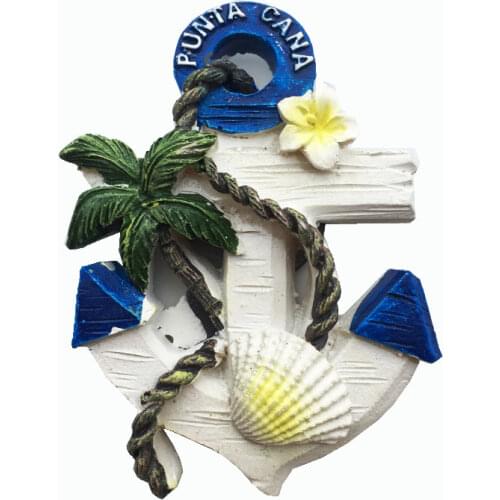 BABELEMI Travel PUNTA CANA Anchor Refrigerator Sticker Dominican Republic Fish Fridge Magnet Home Decor Gift Wholesales