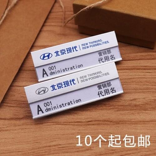 Free shipping 20pcs/lot customized logo name badge; metal name plate; name holder; badge holder nb19