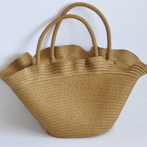 Brand Women Summer Beach Bags 2021 New Woven Straw Bags Drawstring Rattan Shoulder Bag Travel Female Handbag Ladies Tote Bag Sac
