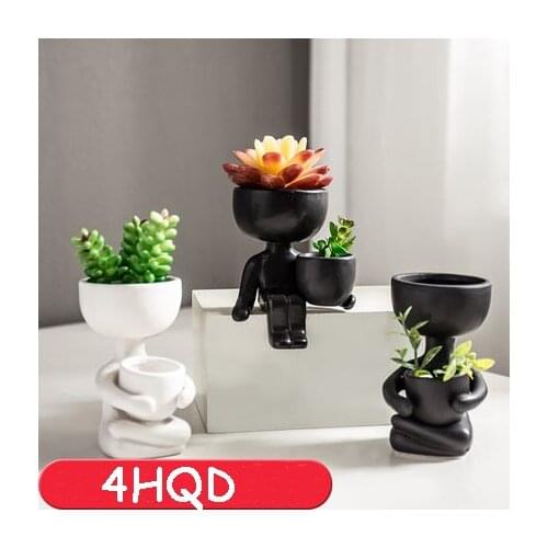 Balcony Layout Floor-to-ceiling Flower Pot Ceramic Portrait Nordic Luxury European Style Artist Home Decoration