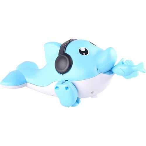 Baby Bath Toy Wind Up Bath Toys Cartoon Animal Dolphin Floating Toy For Toddlers Wound-up Chain Clockwork Kids Beach Bath Toy