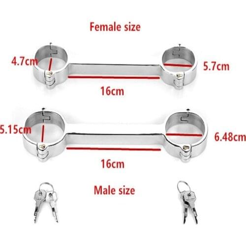 Dia 47*57mm Dia 64*51mm stainless steel metal bdsm bondage handcuffs slave restraint, sex toys for couples