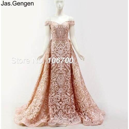 Detachable Tail Embroidery Lace Appliques Long Evening Dress Two Pieces Cap Sleeves Bridal Prom Gowns vestido de noiva 1176