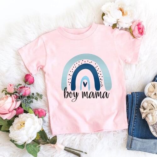 T-shirt for boys/girls Mothers Day rainbow print holiday gift clothing vogue harajuku kids shirt summer aesthetic girls tshirt