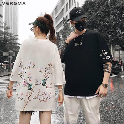 VERSMA 2019 Korean Ulzzang Harajuku BF Letter Printed Tee Shirt Men Women Summer Hip Hop Streetwear Vintage Oversize T-shirt Men