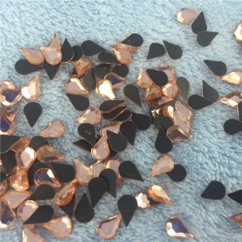 Hot Fix Rhinestone Drop shaped 5*8MM 500pcs/lot Champagne Color Special-shaped hot drilling garment sewing stones