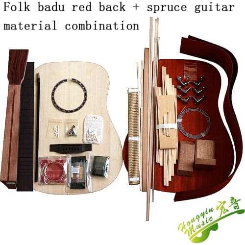 41-inch All single wooden guitar material accessories set AfricanPadauk solide back side Spruce top board solid wood