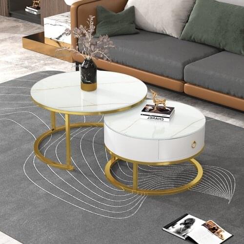 Creative Hotel Dormitory Coffee Table Nordic Living Room Small Apartment Round Endtable Simple Modern Home Pub Drawer Tea Tables