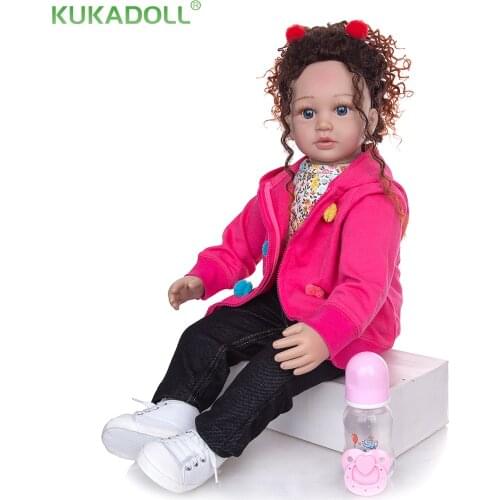KUKADOLL Beautiful 60CM Toddler Baby Reborn Doll Girl New Fashion Kid Package Well For Children Birthday Gift