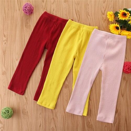 Summer Toddler Girls Pants Cotton Solid Color Kids Trousers Fashion Children Clothes