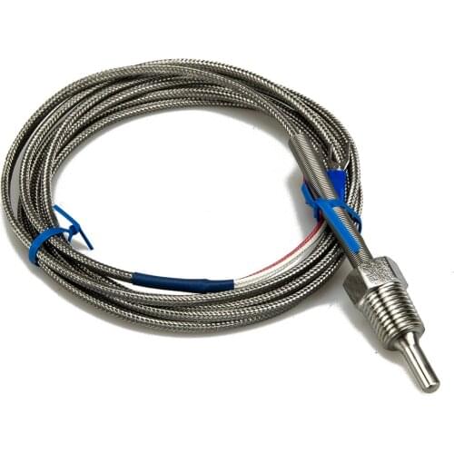 FTARP09 PT100 type 2m metal braided cable 30mm probe head RTD temperature sensor 1/8 1/4 3/8 1/2 3/4 inch thread
