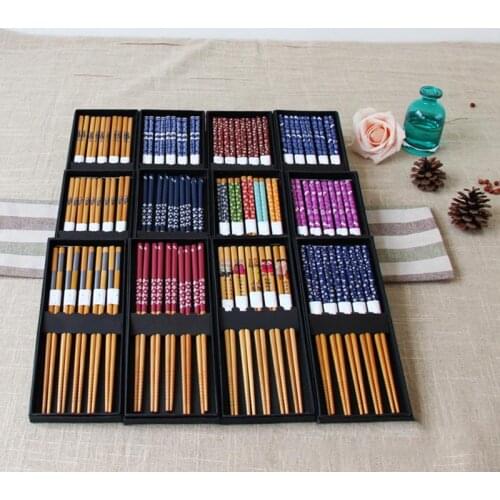 Hot Reusable Chinese Classic wooden Chopsticks Traditional Vintage Handmade Natural Bamboo Chopsticks Sushi kitchen tools