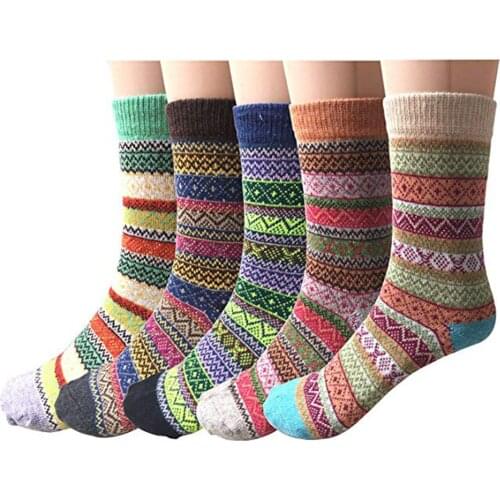 Fashionable Pack of 1 Womens Vintage Style Thick Wool Warm Winter Socks Lightweight and Comfortable Materials calcetines mujer d