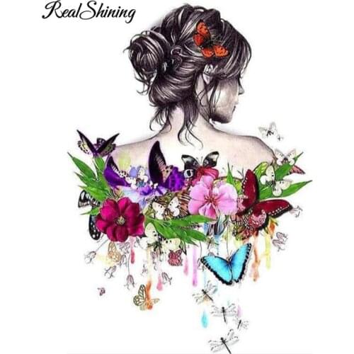 Diy diamond Painting Butterfly Elf Girl full square round diamond mosaic set Home Bedroom Living Room Decoration Wall Art FS6460