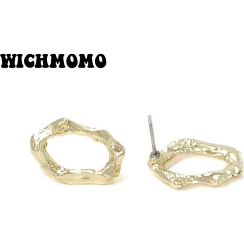 New 16*11mm 10pieces/bag Zinc Alloy Irregularly Oval Round Earring Base Connectors Linkers for DIY Earring Jewelry Accessories