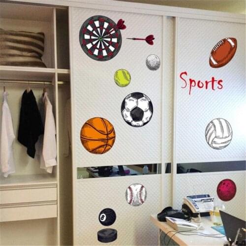 2018 new Sports ball football basketball decoration creative Wall Stickers used in childrens room, living room, sports hall