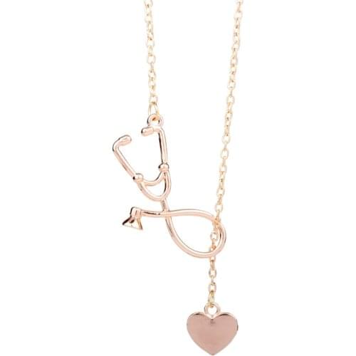 New Stethoscope nurse Necklaces Bracelet Heart Pendants Doctors Gifts Vintag Jewelry Accessories For Women Chains And Necklaces