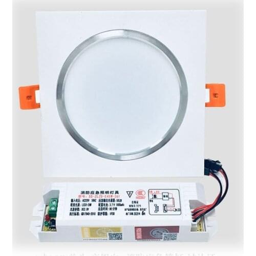 One Light Square Shape LED Downlight with Emergency Function LED Indoor Light 3W 5W 7W 9W 12W 15W 18W Emergency Downlight