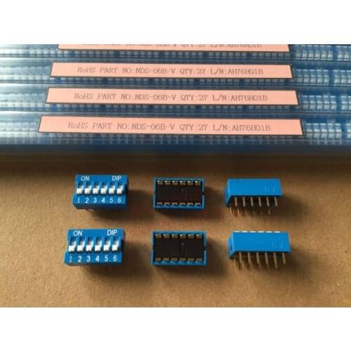 Original new 100% import DIP NDS-06B-V dialing switch coding switch 6 bit 2.54MM spacing 6P