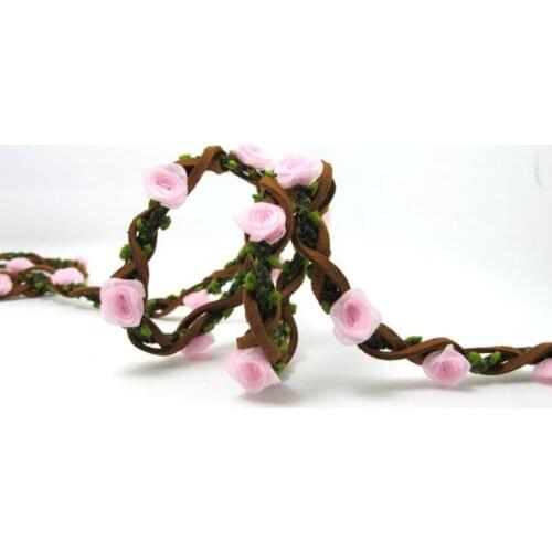 Braided Niva Rococo Trim with Faux Suede Leather|Braided Twine|Twisted Cord|Headband Trim|Vine Trim|Floral Decorative Ribbon