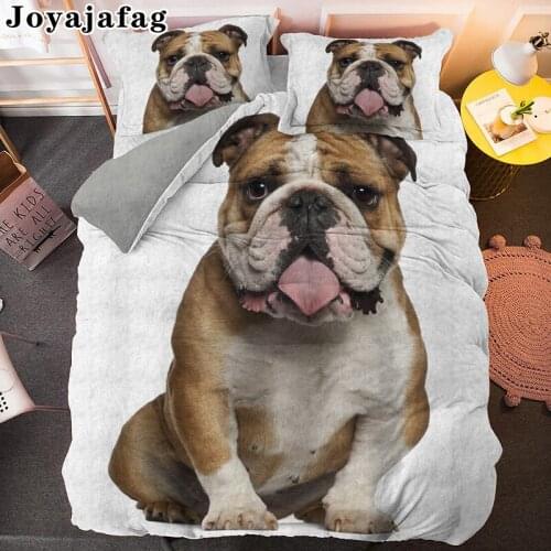 Lovely Pet Bull Dog Duvet Cover With Pillowcase 2/3pcs Quilt Covers Single Double Queen King Size Bedding Set Home Textile