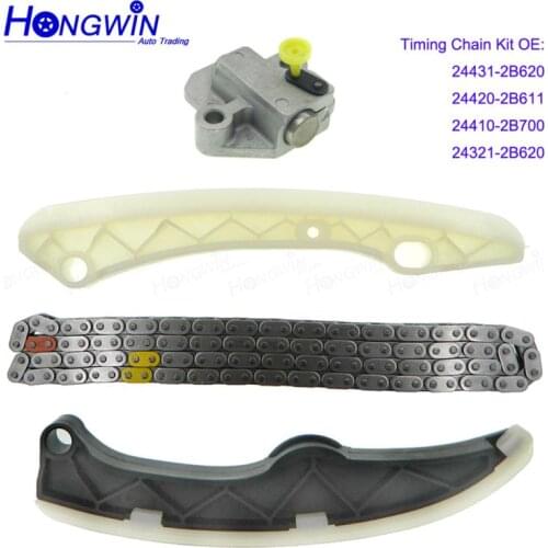 Full Timing Chain Kit for Hyundai Accent Veloster Kia Optima Rio Soul Forte 1.6L 24431-2B620 24420-2B611 24410-2B700 24321-2B620