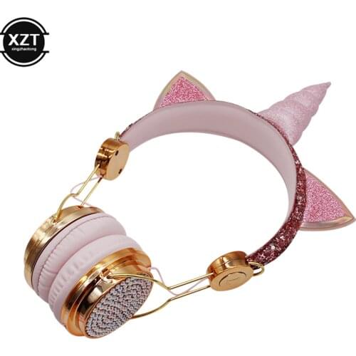Cartoon Unicorn Wired Headphone Girls Daughter Music Stereo Earphone Computer Phone Gamer Headset Kids Gift Cute With Mic
