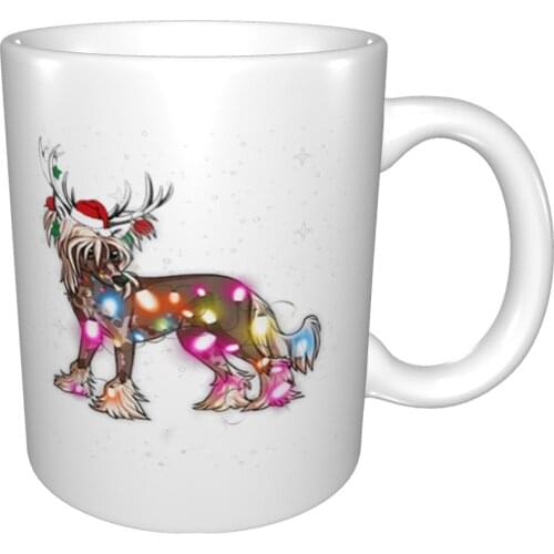 Premium Christmas Lights Chinese Crested Dog 1 Mug Coffee Cup Coffee Mug Ramen Bowl Viking Mug