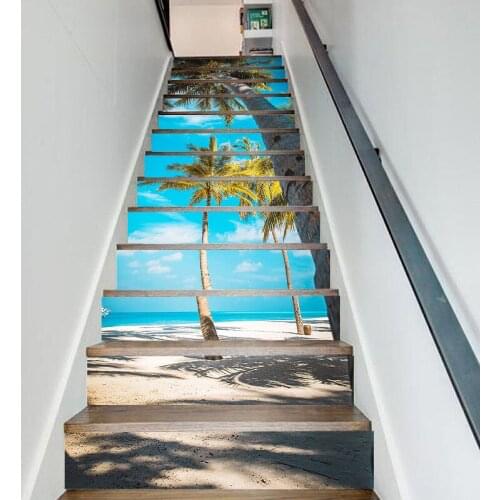 13 Pcs Self Adhesive Tree Beautiful 3D Wallpapers Renovation PVC Stickers Stair Waterproof Home Decoration Decal Print Picture