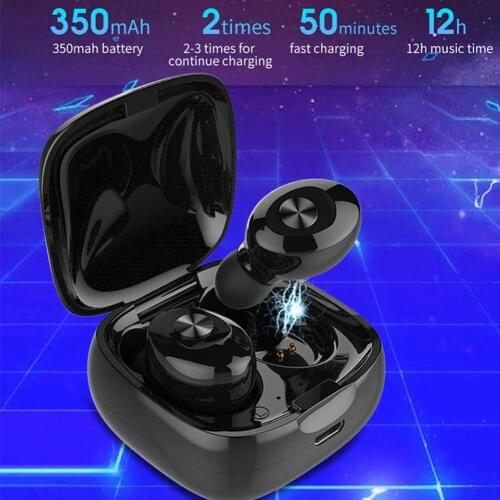 Sports Ergonomic Waterproof 3D Stereo V5.0 Bluetooth Earphone with Charge Box