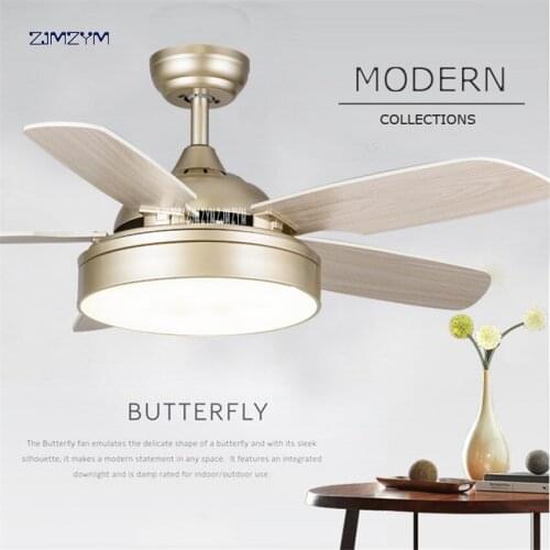 52 inch LED Ceiling Fans With Lights Minimalist Dining Living Room Ceiling Fan With Remote Control 52SW-5005