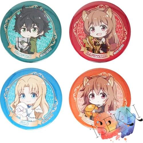 The Rising of the Shield Hero Tate No Yuusha No Nariagari Anime Raphtalia Firo Filo Cute Badge Brooch Pins
