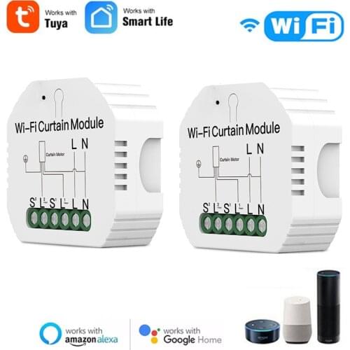 1/4Pcs Tuya Smart Life WiFi Curtain Switch Smart Home Automation Module Roller Blind Shutter Motor Work With Google Home Alexa
