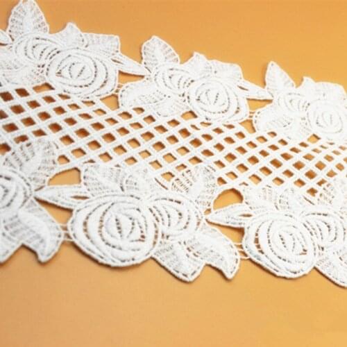 1yard white flower lace fabric garment cotton water soluble embroidery width 15cm handmade Craft Sewing Dress cloth lace trim