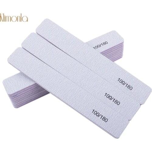 10pcs Nail Art Sanding Buffers 100/180 Nail File Set Polishing Grinding Cuticle Remover Tools Gray Straight Files