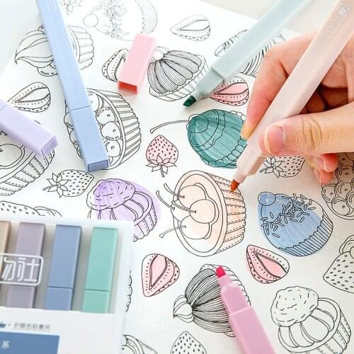 1pc/sell Light Color Marker Pen Soft Tip Highlighter Multi Color Diy Photo Album Journal Fluorescent Pen Student Stationery