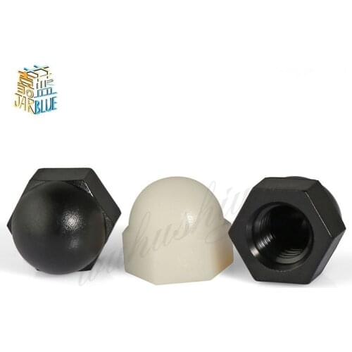 2-10Pcs DIN1587 RoHS M3 M4 M5 M6 M8 M10 M12 Black And White Nylon Nut Plastic Cap Nuts Decorative Acorn Nut