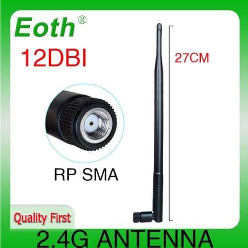 2PCS 2.4GHz RP-SMA Connector WiFi Antenna 12dBi 2.4G 50W High Gain Wireless Networking Aerial for Router Indoor Outdoor