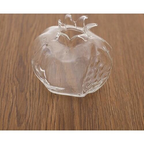 5xMini Pomegranate Glass Vase Handmade Flower Pot Hydroponic Flower Crafts S