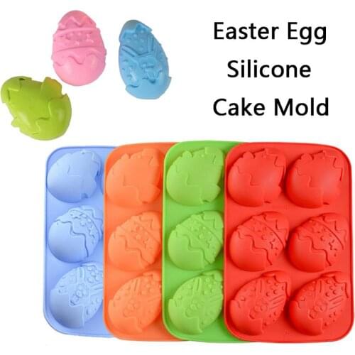 6 Cavity Easter Eggs Silicone Baking Mold Pastry Chocolate Mold Pudding Ice Tray Mould Easter DIY Soap Mold Crafts Gifts