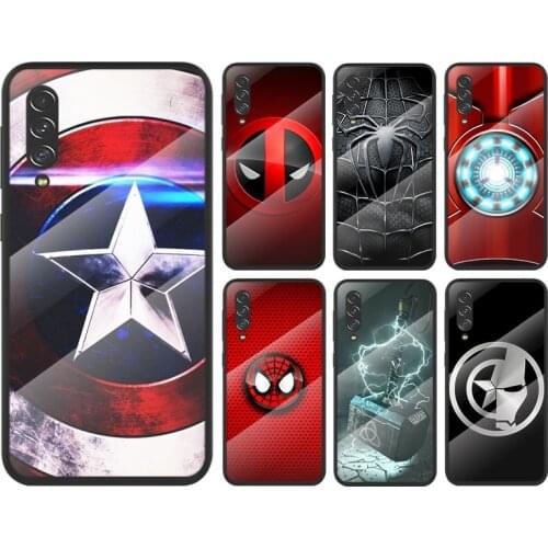Marvel Superhero Logo For Samsung Galaxy A91 A81 A72 A71 A52 A51 A41 A31 A21S A11 A01 Tempered Glass Cover Phone Case