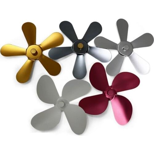 Black 5-blade Fireplace Fan Leaf Silent and Safe Wood Burning Stove Ecofan Thermal Power Household Fireplace Fan Leaf 5 Colors