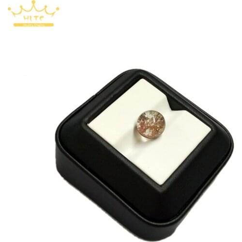 Display Stand Gemstones Diamonds Box PU Leather Jewelry Holder Beads Stud Earring Case Showcase 6*6*3cm