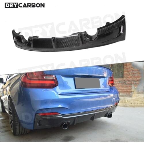 Dry Carbon Fiber Rear Lip Diffuser For BMW 2 Series F22 M sport 2014-2017 Fins Shark Style Skid Plate Bumper Guard Car Styling